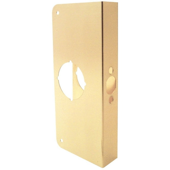 Prime-Line Products U 9548 1-3/4-Inch Thick by 2-3/8-Inch Backset 2-1/8-Inch Bore Non-Recessed Door Rein forcer, Brass