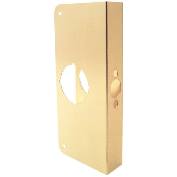Prime-Line Products U 9548 1-3/4-Inch Thick by 2-3/8-Inch Backset 2-1/8-Inch Bore Non-Recessed Door Rein forcer, Brass