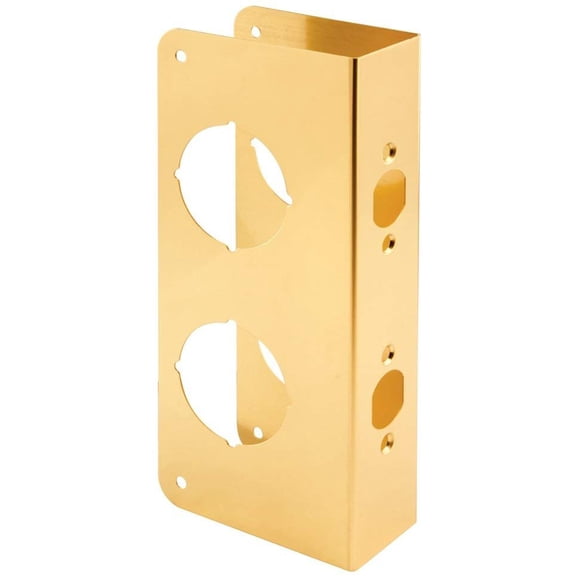 Prime-Line Products U 9560 Non-Recessed, 1-3/4-Inch Thick by 2-3/8-Inch Backset Door Reinforcer Combo with 2-1/8-Inch Bore, Brass