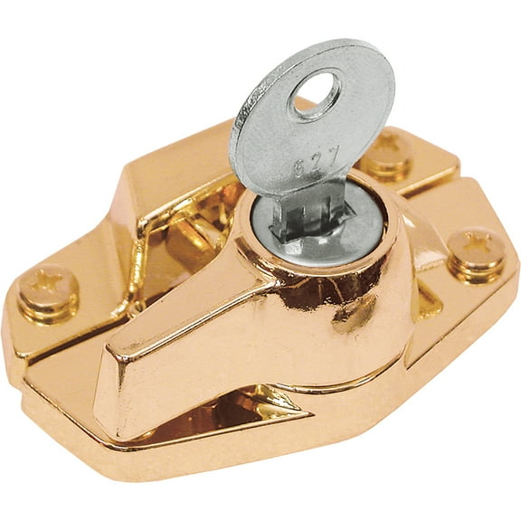 Prime-Line Products U 9927 2 5/8 in., Diecast, Brass, Keyed Sash Lock
