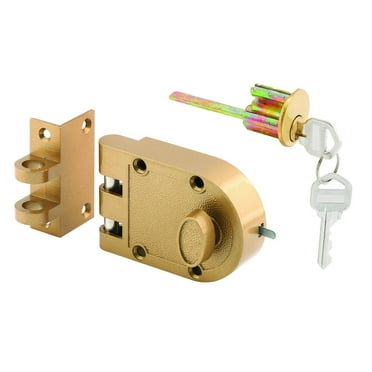 Prime-Line Products U 9970 Prime-Line Single Cylinder Jimmy-Proof Deadlock, Die Cast, Brass Finish
