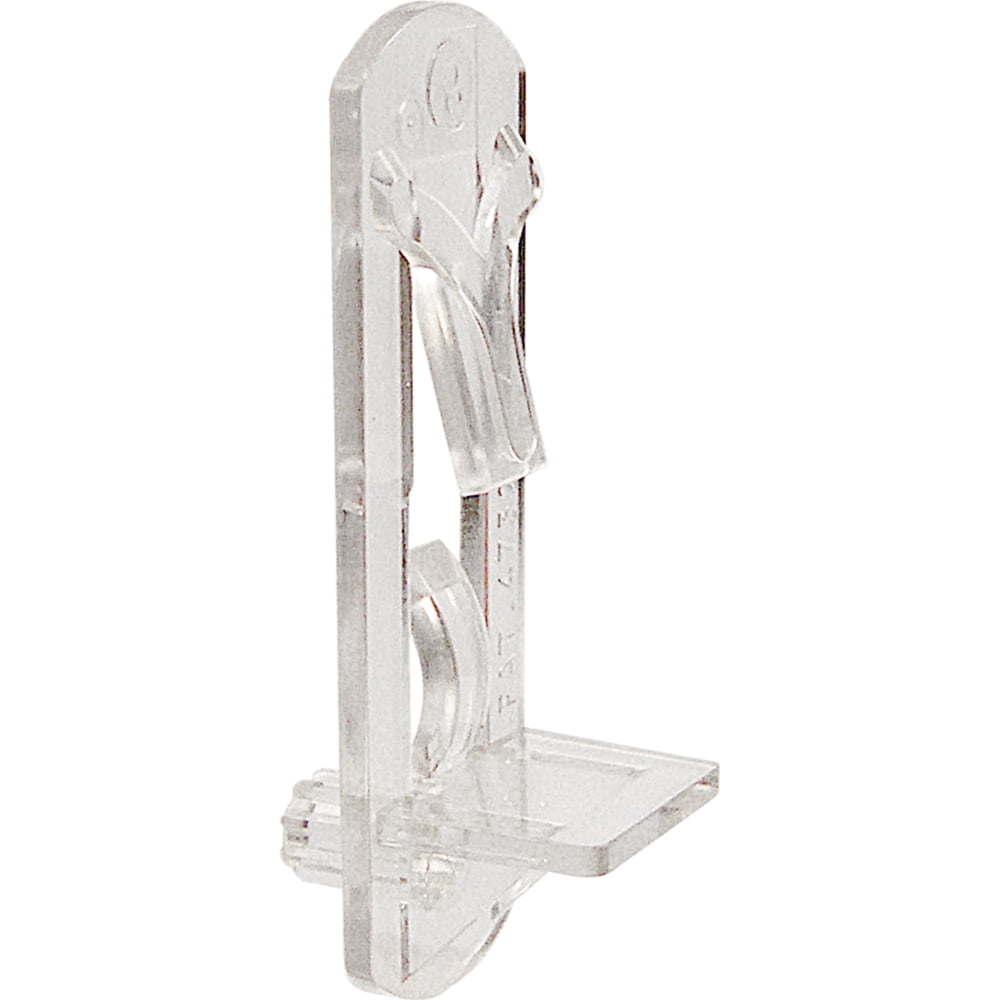 Clear Plastic Self-Locking Shelf Support Pegs, Set of 6