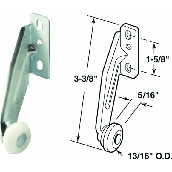 Prime-Line Right Hand Rear Drawer Roller Bracket - Pack of 2 Interior & Exterior Use, Professional Finish