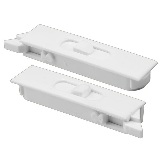Prime-Line Tilt Latch Pair, White Plastic Construction, Spring-Loaded, Snap-In