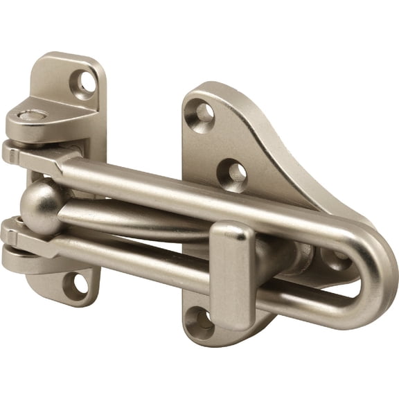 Prime-Line U 11316 Swing Bar Door Guard With High Security Auxiliary Lock, Satin Nickel Finish (Single Pack)