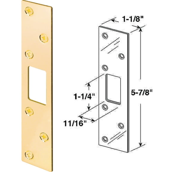 Prime-Line U 9535 Brass Security Strike, 1-1/8 In. x 5-7/8 In. (Single Pack)