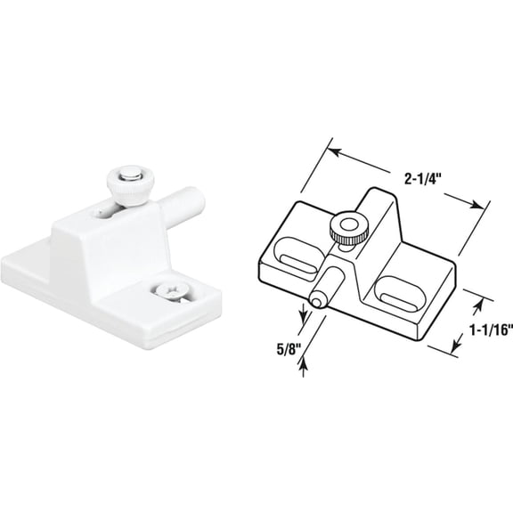 Prime-Line U 9867 Diecast, White Finish, Anti-Lift Sliding Door Bolt Lock (Single Pack)
