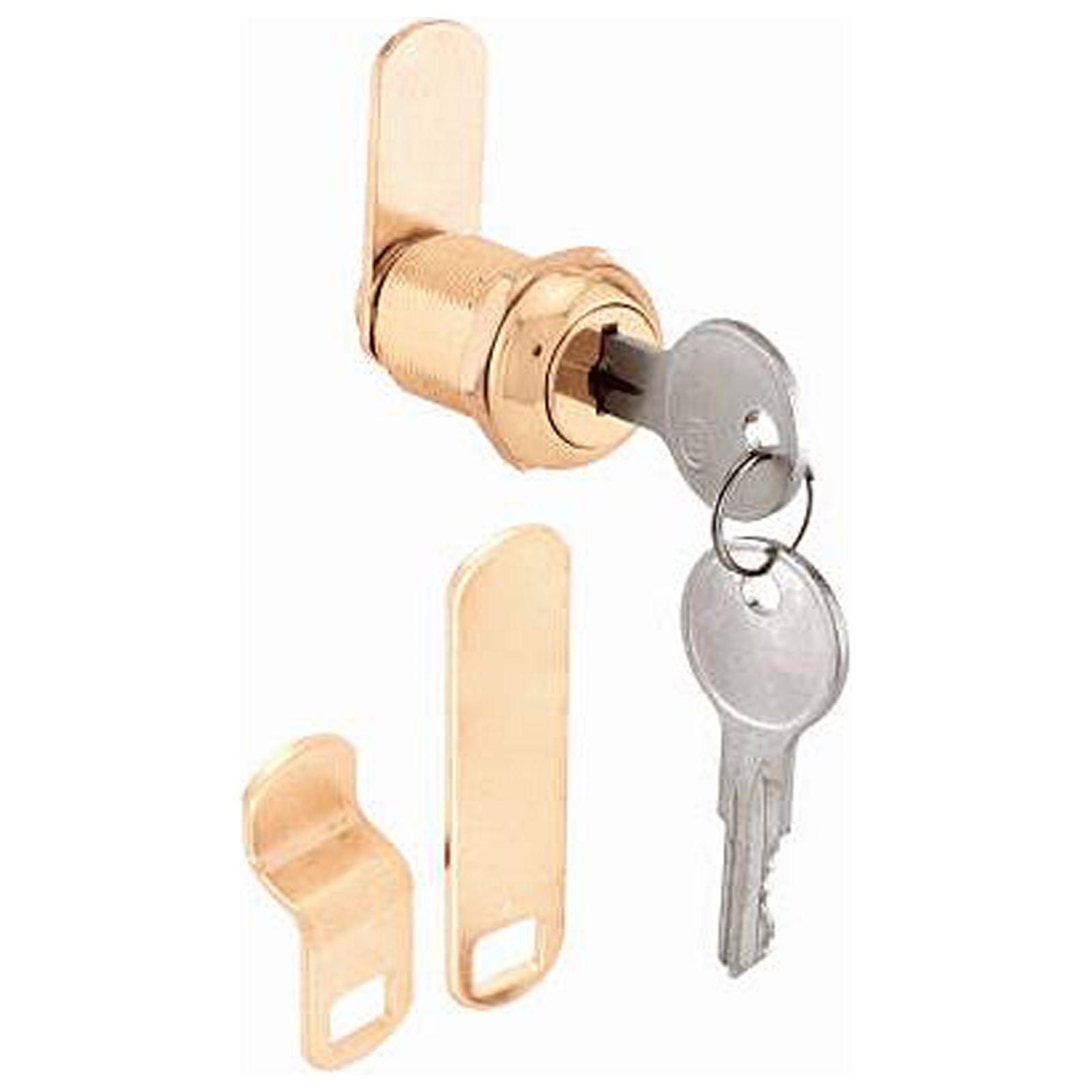 Prime-Line U 9944 7/8 In. Brass Finish Drawer/ Cabinet Lock - Quantity 6