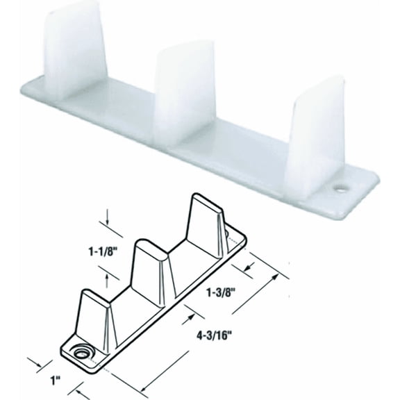 Prime-Line Universal Bottom Mount Bypass Door Floor Guide - Single Pack Residential Use, Standard Application