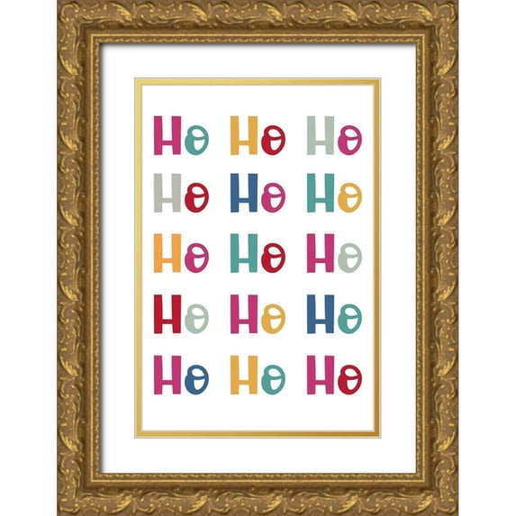 Prime, Marcus 11x14 Gold Ornate Wood Framed with Double Matting Museum Art Print Titled - Ho Ho Ho Repeat