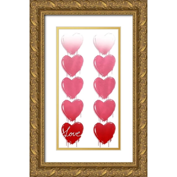 Prime, Marcus 11x18 Gold Ornate Wood Framed with Double Matting Museum Art Print Titled - Love Drips