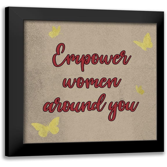 Prime, Marcus 12x12 Black Modern Framed Museum Art Print Titled - Crimson Empower Women