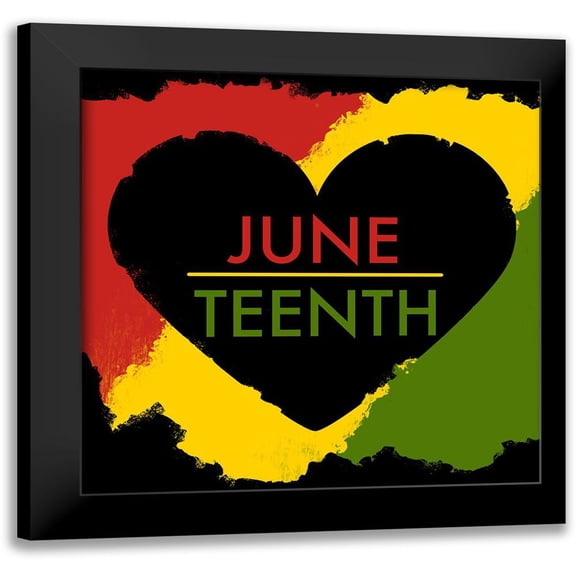 Prime, Marcus 12x12 Black Modern Framed Museum Art Print Titled - Juneteenth Heart