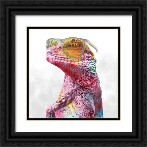 Prime, Marcus 12x12 Black Ornate Wood Framed with Double Matting Museum Art Print Titled - Cool Gecko 1
