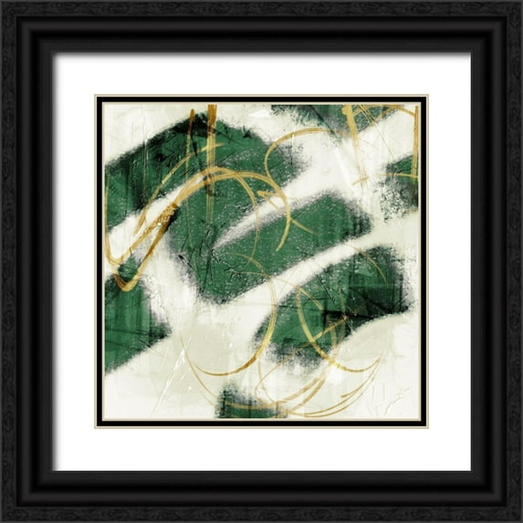 Prime, Marcus 12x12 Black Ornate Wood Framed with Double Matting Museum Art Print Titled - Emerald Mustard Prophecy 2