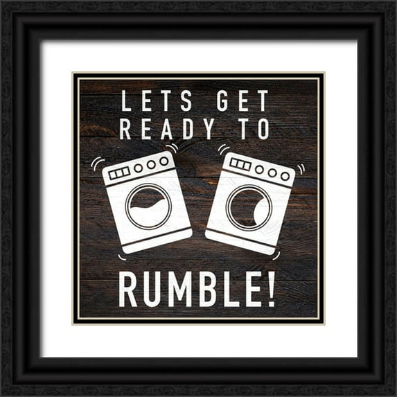 Prime, Marcus 12x12 Black Ornate Wood Framed with Double Matting Museum Art Print Titled - Lets Rumble