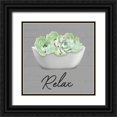 thumbnail image 1 of Prime, Marcus 12x12 Black Ornate Wood Framed with Double Matting Museum Art Print Titled - Relaxed Succulent, 1 of 4