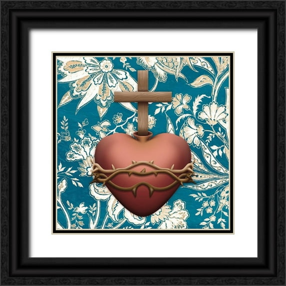 Prime, Marcus 12x12 Black Ornate Wood Framed with Double Matting Museum Art Print Titled - Sacred Heart