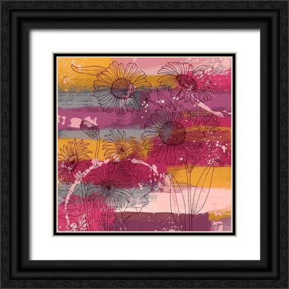 Prime, Marcus 12x12 Black Ornate Wood Framed with Double Matting Museum Art Print Titled - Wine Florist 1