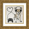 thumbnail image 1 of Prime, Marcus 12x12 Gold Ornate Wood Framed with Double Matting Museum Art Print Titled - Gaming Chihuahua, 1 of 4