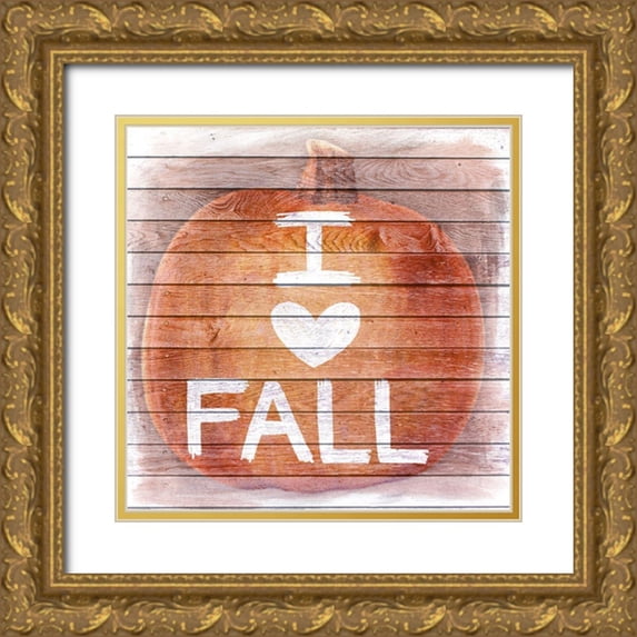 Prime, Marcus 12x12 Gold Ornate Wood Framed with Double Matting Museum Art Print Titled - I Love Fall