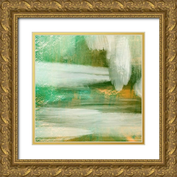 Prime, Marcus 12x12 Gold Ornate Wood Framed with Double Matting Museum Art Print Titled - Jade Sunset 2