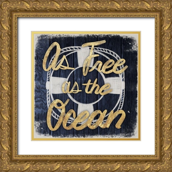 Prime, Marcus 12x12 Gold Ornate Wood Framed with Double Matting Museum Art Print Titled - Ocean Free 1