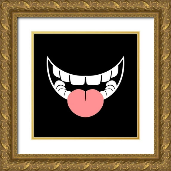 Prime, Marcus 12x12 Gold Ornate Wood Framed with Double Matting Museum Art Print Titled - Smiling 1