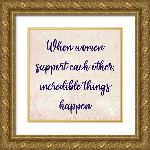 Prime, Marcus 12x12 Gold Ornate Wood Framed with Double Matting Museum Art Print Titled - Support Each Other 2