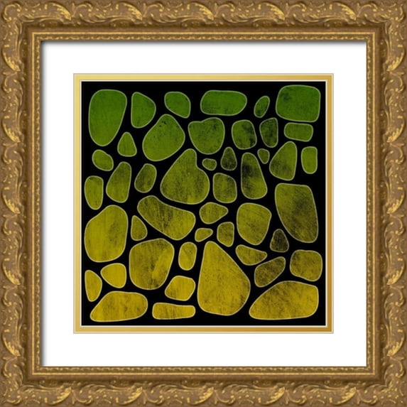 Prime, Marcus 12x12 Gold Ornate Wood Framed with Double Matting Museum Art Print Titled - Tones On Stones