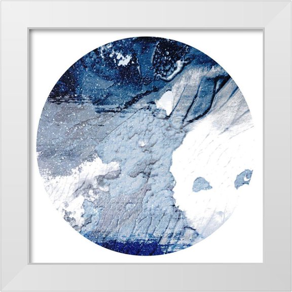 Prime, Marcus 12x12 White Modern Wood Framed Museum Art Print Titled - Infinity Indigo 1 Circle
