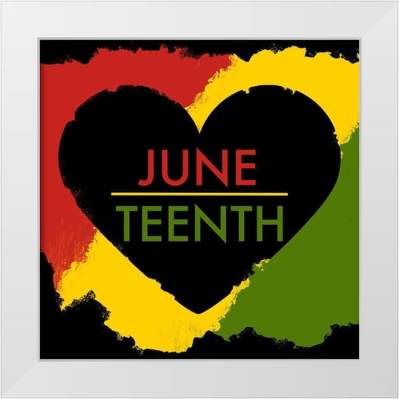 Prime, Marcus 12x12 White Modern Wood Framed Museum Art Print Titled - Juneteenth Heart