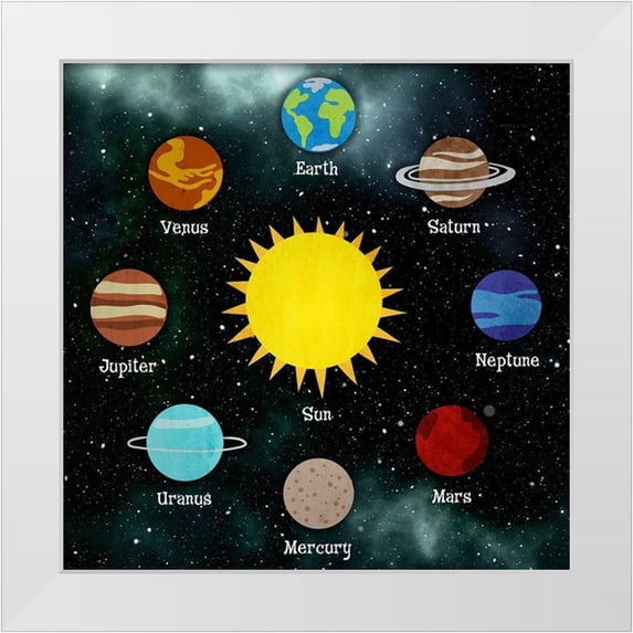 Prime, Marcus 12x12 White Modern Wood Framed Museum Art Print Titled - Solar System
