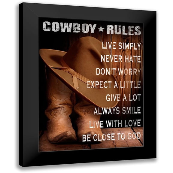 Prime, Marcus 12x14 Black Modern Framed Museum Art Print Titled - Cowboy Rules