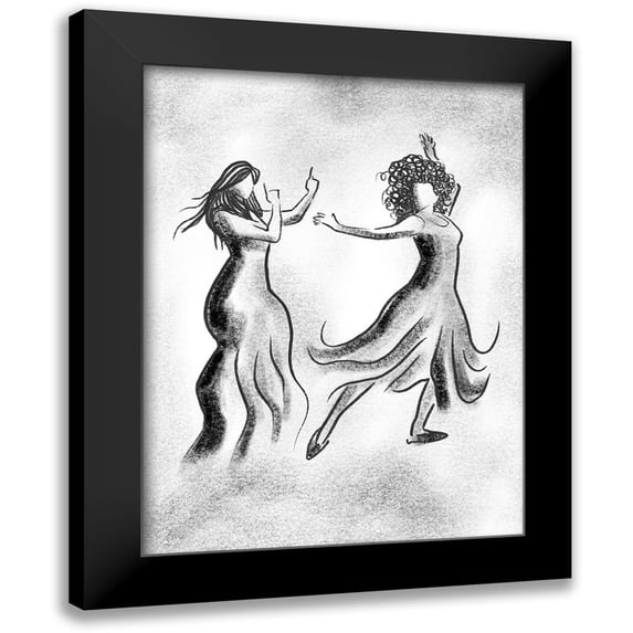 Prime, Marcus 12x14 Black Modern Framed Museum Art Print Titled - Dancing Friends 3