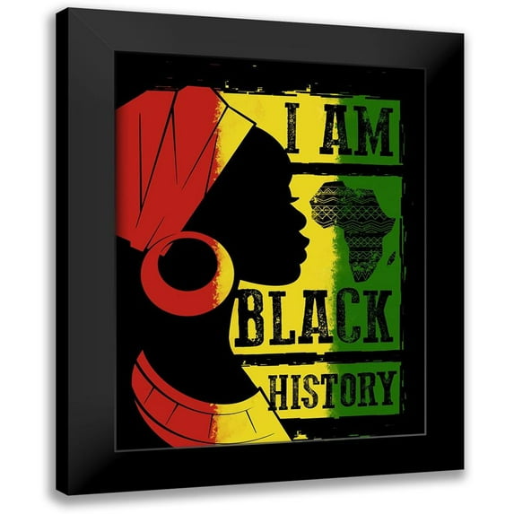 Prime, Marcus 12x14 Black Modern Framed Museum Art Print Titled - I Am Black History