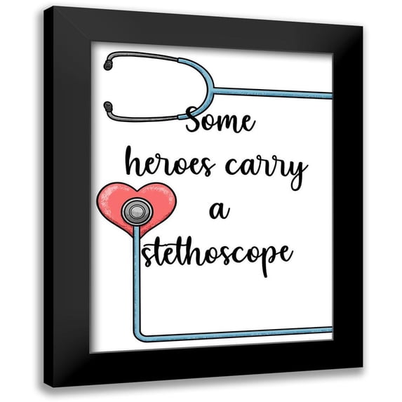 Prime, Marcus 12x14 Black Modern Framed Museum Art Print Titled - Stethoscope Heroes