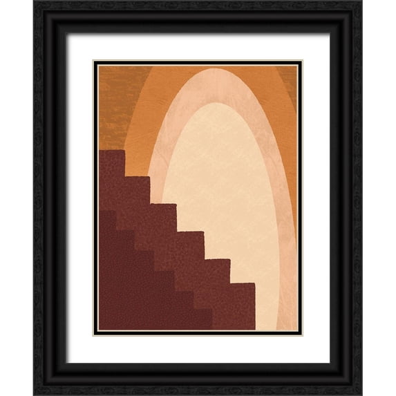 Prime, Marcus 12x14 Black Ornate Wood Framed with Double Matting Museum Art Print Titled - Descending Path 1
