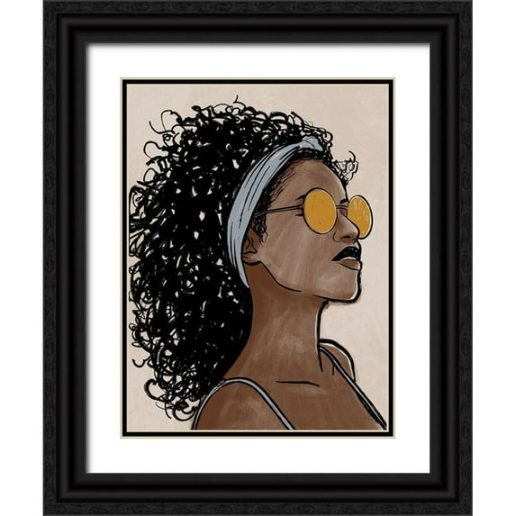 Prime, Marcus 12x14 Black Ornate Wood Framed with Double Matting Museum Art Print Titled - Fierce Model 1