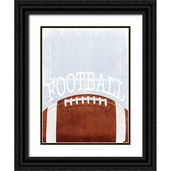 Prime, Marcus 12x14 Black Ornate Wood Framed with Double Matting Museum Art Print Titled - Football Love 2