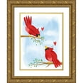 thumbnail image 1 of Prime, Marcus 12x14 Gold Ornate Wood Framed with Double Matting Museum Art Print Titled - Love Birds 1, 1 of 4