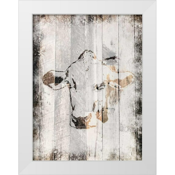 Prime, Marcus 12x14 White Modern Wood Framed Museum Art Print Titled - Splattered Cow