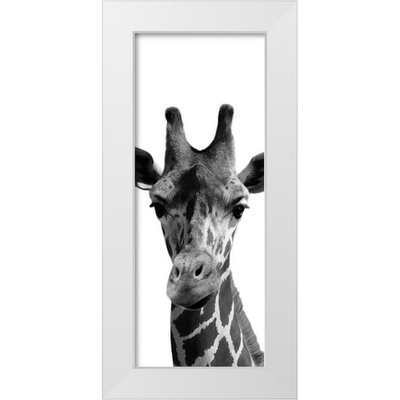 Prime, Marcus 12x24 White Modern Wood Framed Museum Art Print Titled - Thoughtful Giraffe