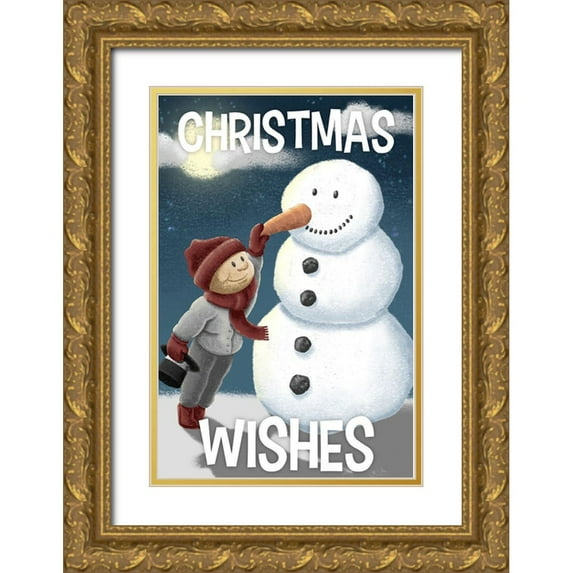 Prime, Marcus 13x18 Gold Ornate Wood Framed with Double Matting Museum Art Print Titled - Christmas Wishes 1