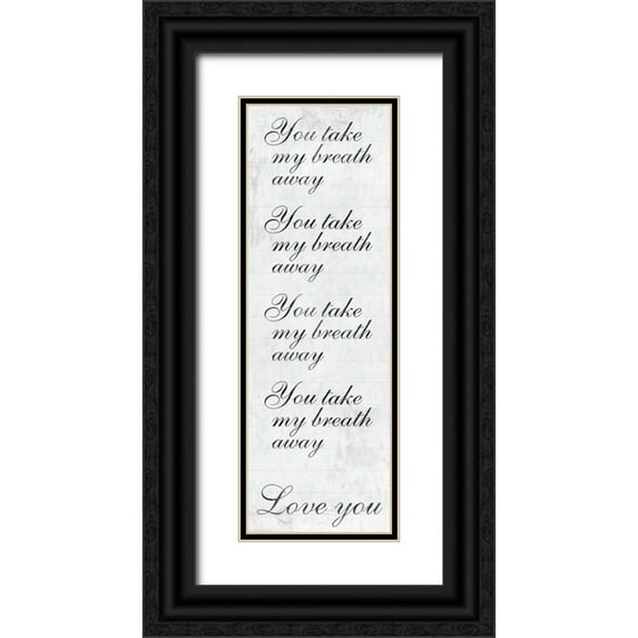 Prime, Marcus 13x32 Black Ornate Wood Framed with Double Matting Museum Art Print Titled - Taken Breath