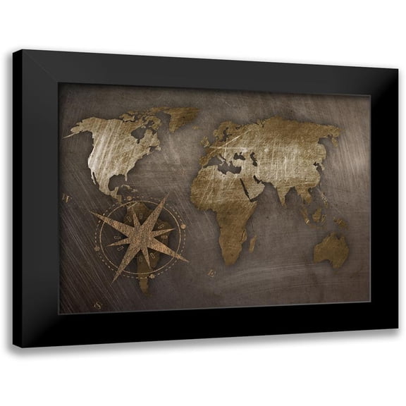 Prime, Marcus 14x12 Black Modern Framed Museum Art Print Titled - World Compass