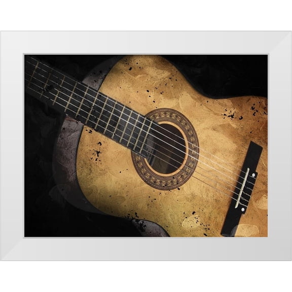 Prime, Marcus 14x12 White Modern Wood Framed Museum Art Print Titled - Acoustic Guitar
