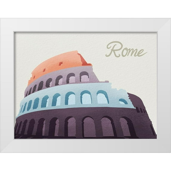 Prime, Marcus 14x12 White Modern Wood Framed Museum Art Print Titled - Colorful Rome 1