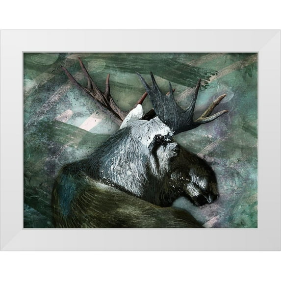 Prime, Marcus 14x12 White Modern Wood Framed Museum Art Print Titled - Spirit Moose 1