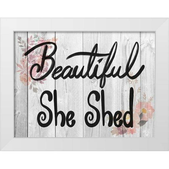Prime, Marcus 14x12 White Modern Wood Framed Museum Art Print Titled - Welcome She Shed 2